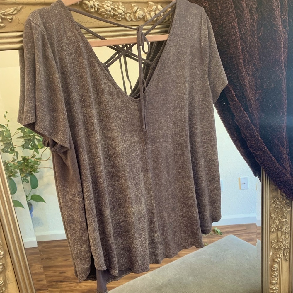 Strappy neck line t-shirt